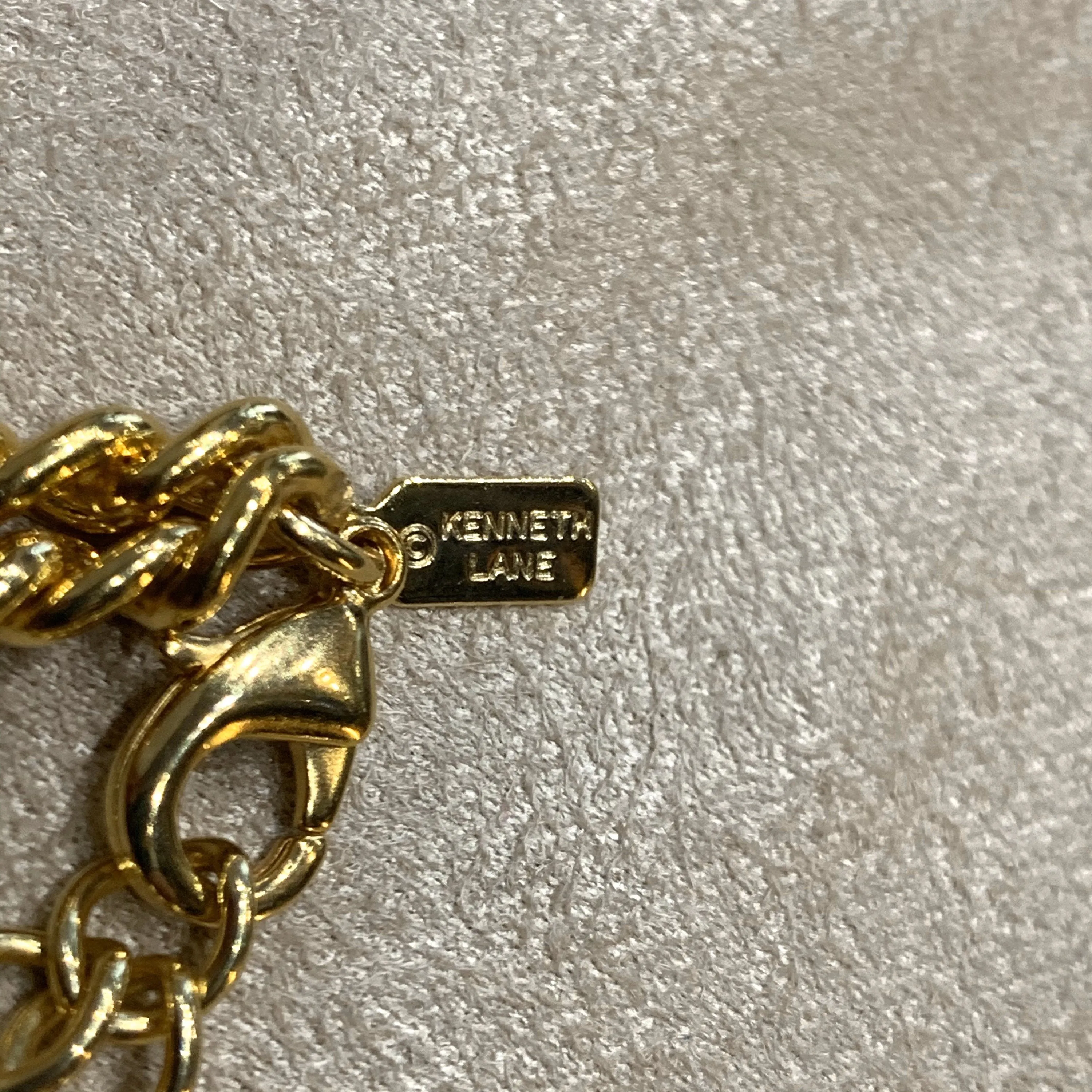 Kenneth Jay Lane Triple Chain Necklace Gold Plated