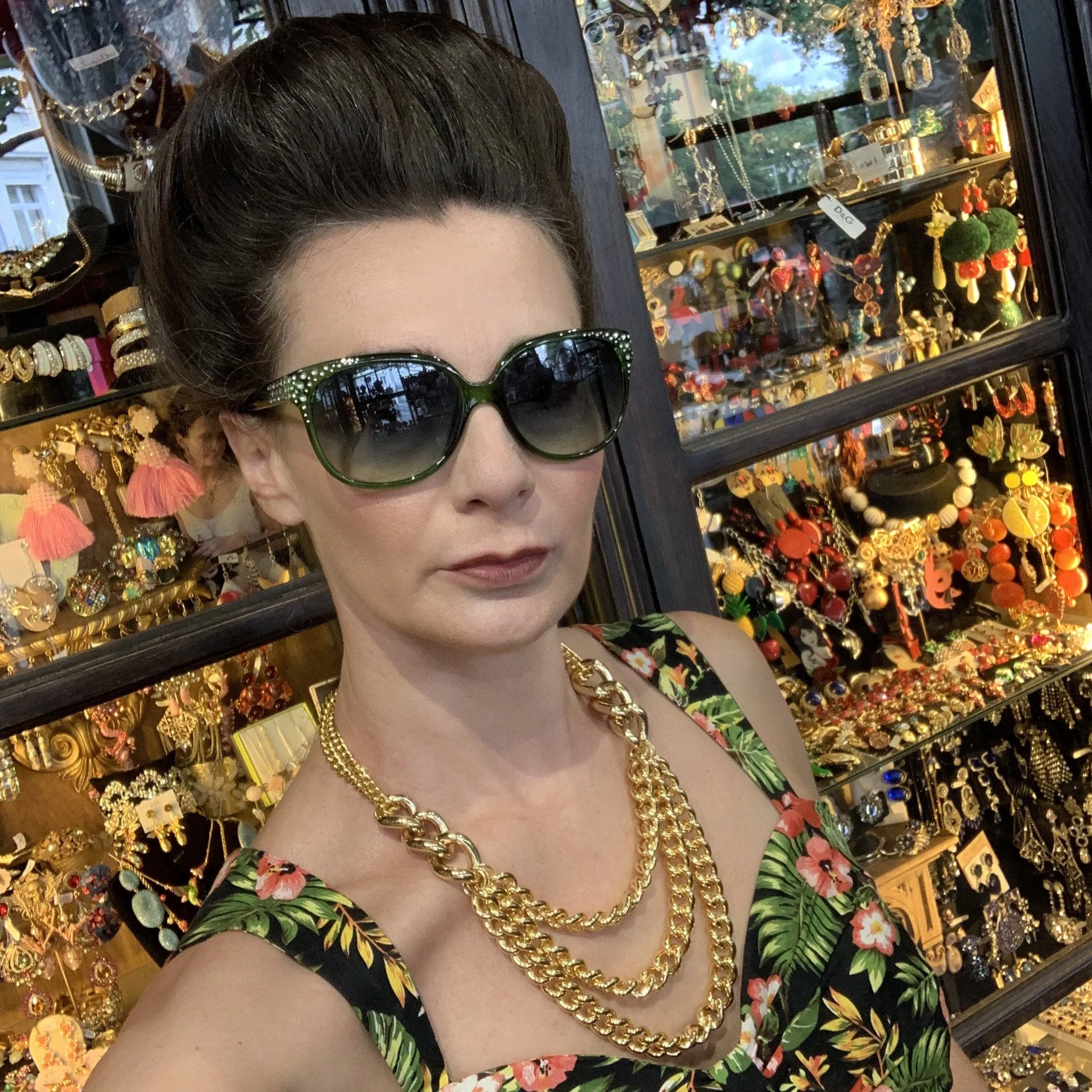Kenneth Jay Lane Triple Chain Necklace Gold Plated
