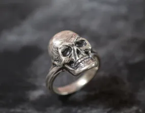Large Skull Ring - Goth Silver Ring - Silver Skull Ring