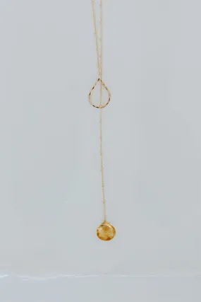 Lariat Necklace - Citrine
