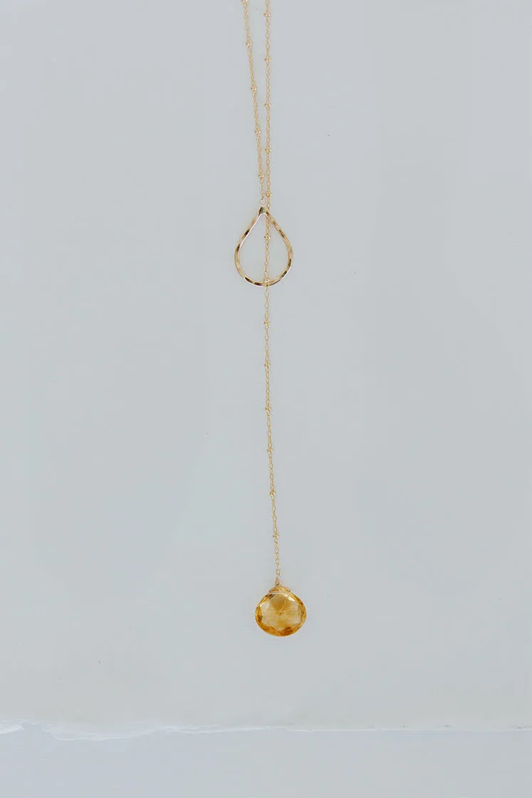 Lariat Necklace - Citrine