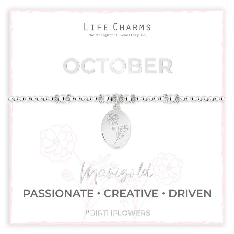 Life Charms - October Birth Flower Bracelet
