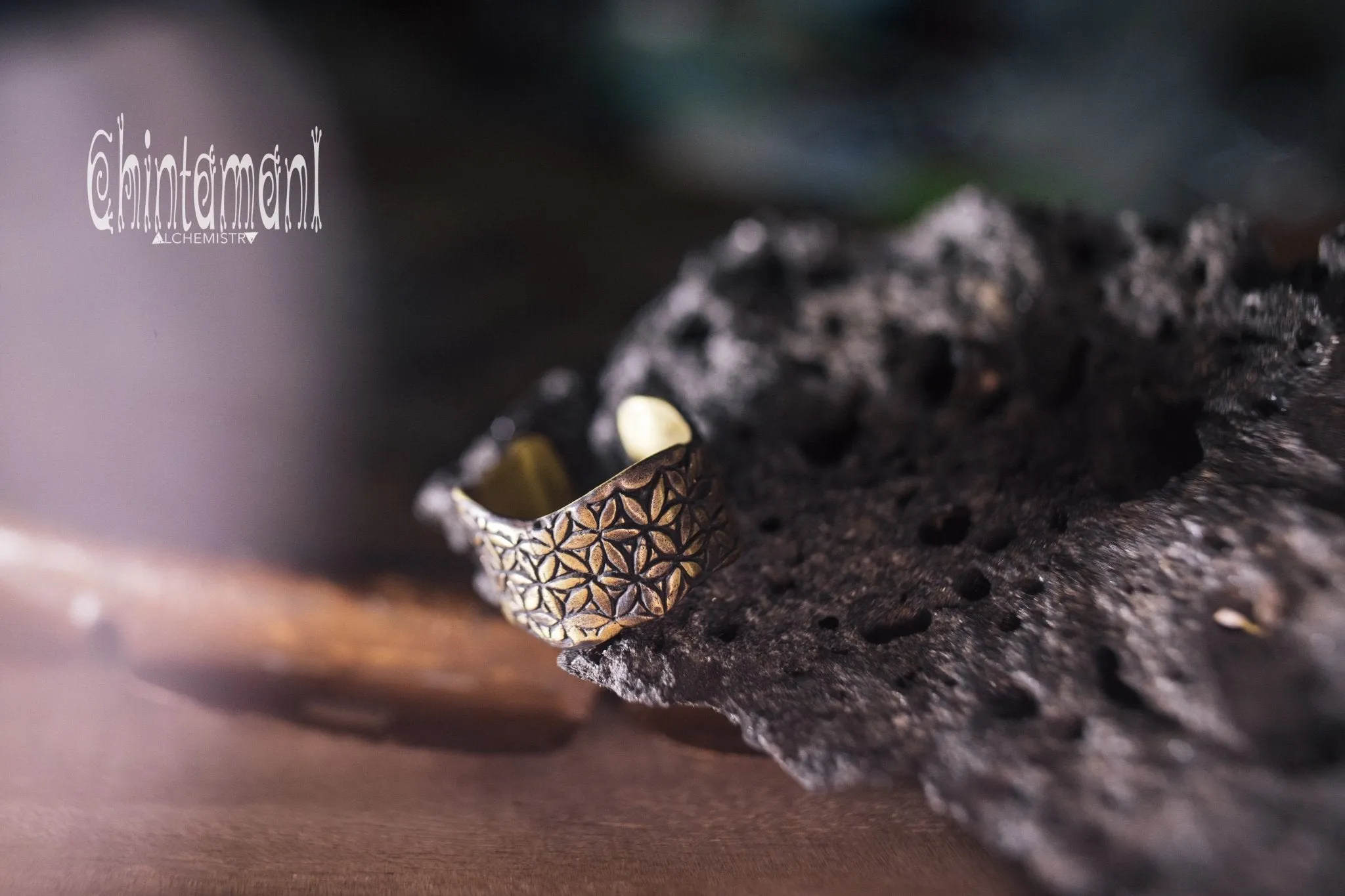 LIFE POWER Ring / Flower of Life / Brass