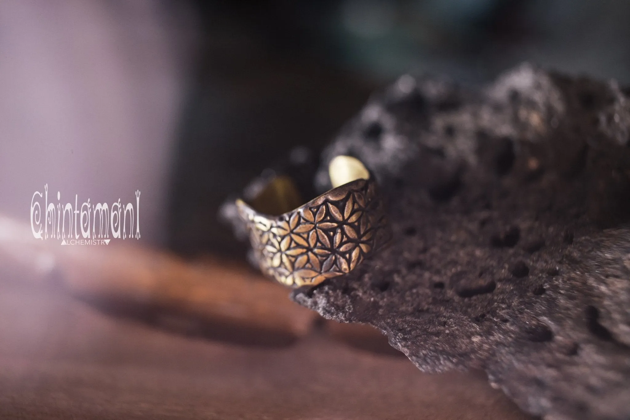 LIFE POWER Ring / Flower of Life / Brass