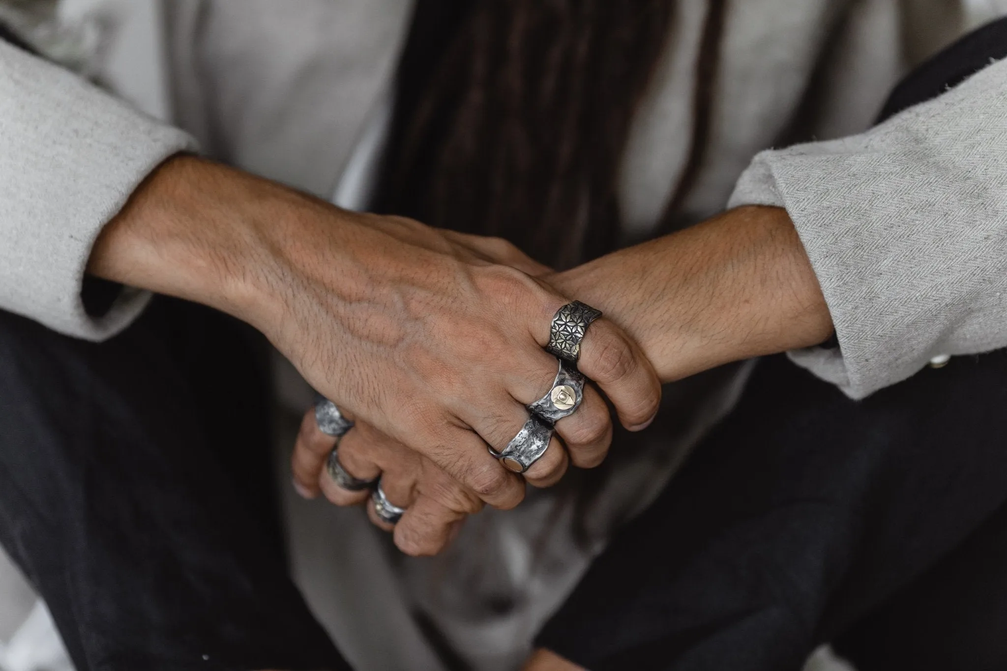 LIFE POWER Ring / Flower of Life / Brass