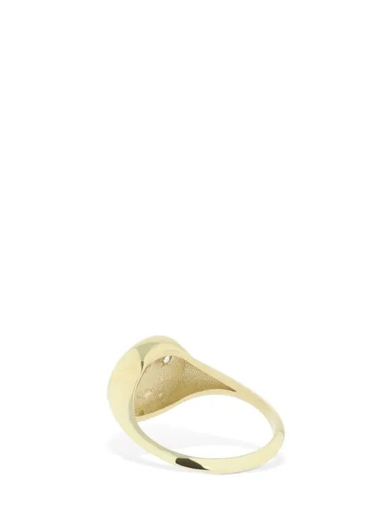 Lil Milan   9kt Gold Lunar chevalier ring w/ zircon 