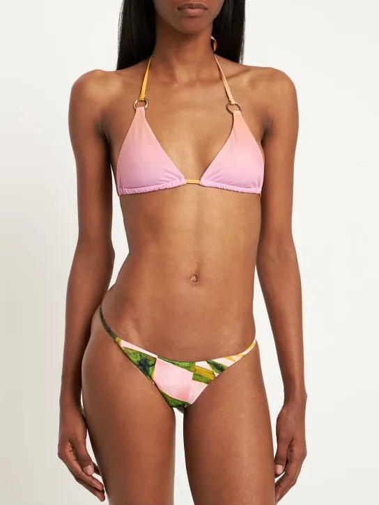 Louisa Ballou   Mini ring printed bikini bottom 