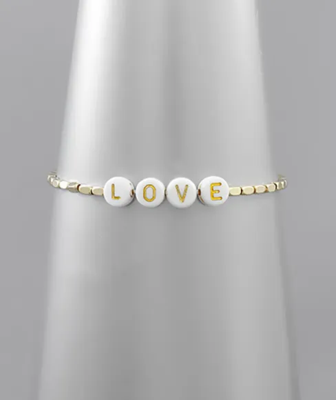 LOVE Beaded Charm Bracelet