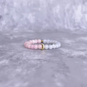 Lunar - Blue Lace Agate & Rose Quartz Bracelet