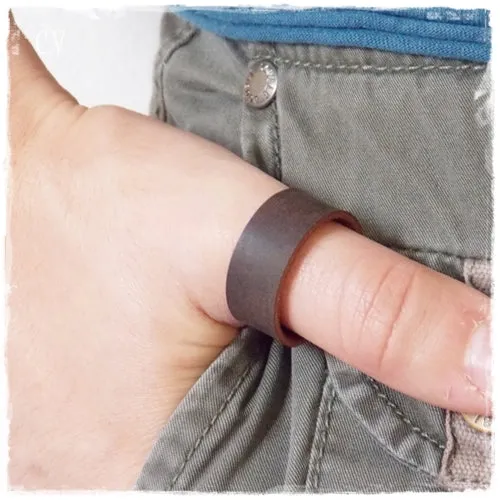 Men's Rustic Leather Ring