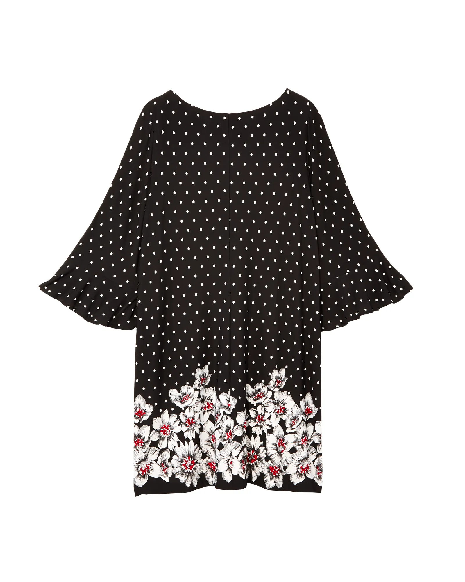 Montgomery Flared Sleeve Dress | Black / White