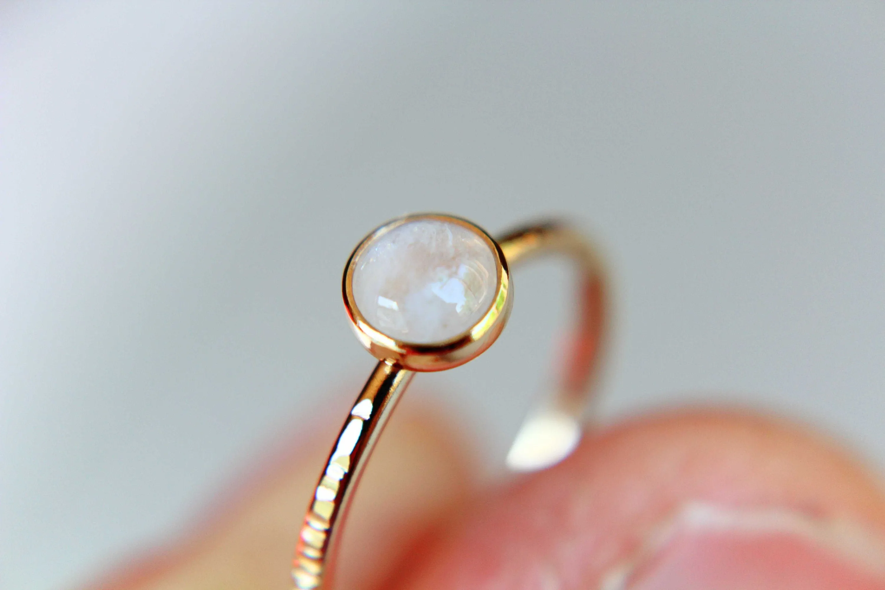 Moonstone Stacking Ring, Moonstone Ring, Engagement Ring, June Birthstone, Rainbow Moonstone, Gemstone Stacking Ring, Gold, Moonstone, Gift