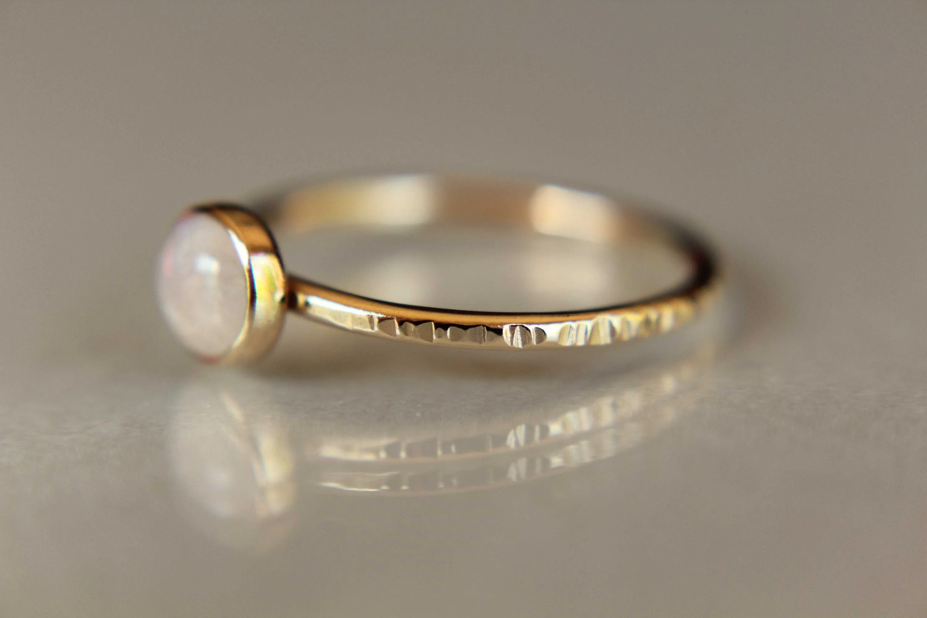 Moonstone Stacking Ring, Moonstone Ring, Engagement Ring, June Birthstone, Rainbow Moonstone, Gemstone Stacking Ring, Gold, Moonstone, Gift