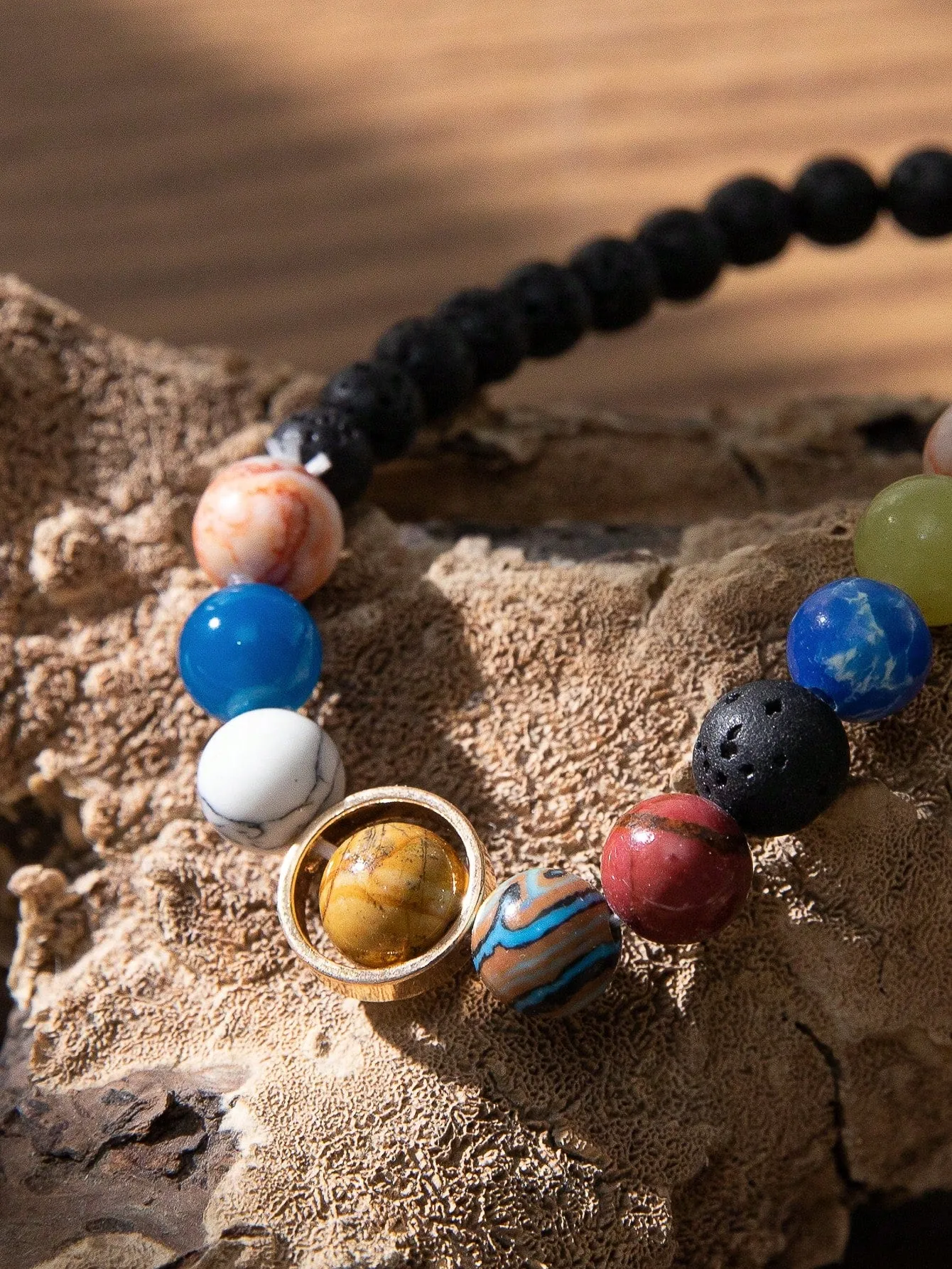 Multicolor Accent Beaded Bracelet Bead-string Bracelet Jewelry Accessory for