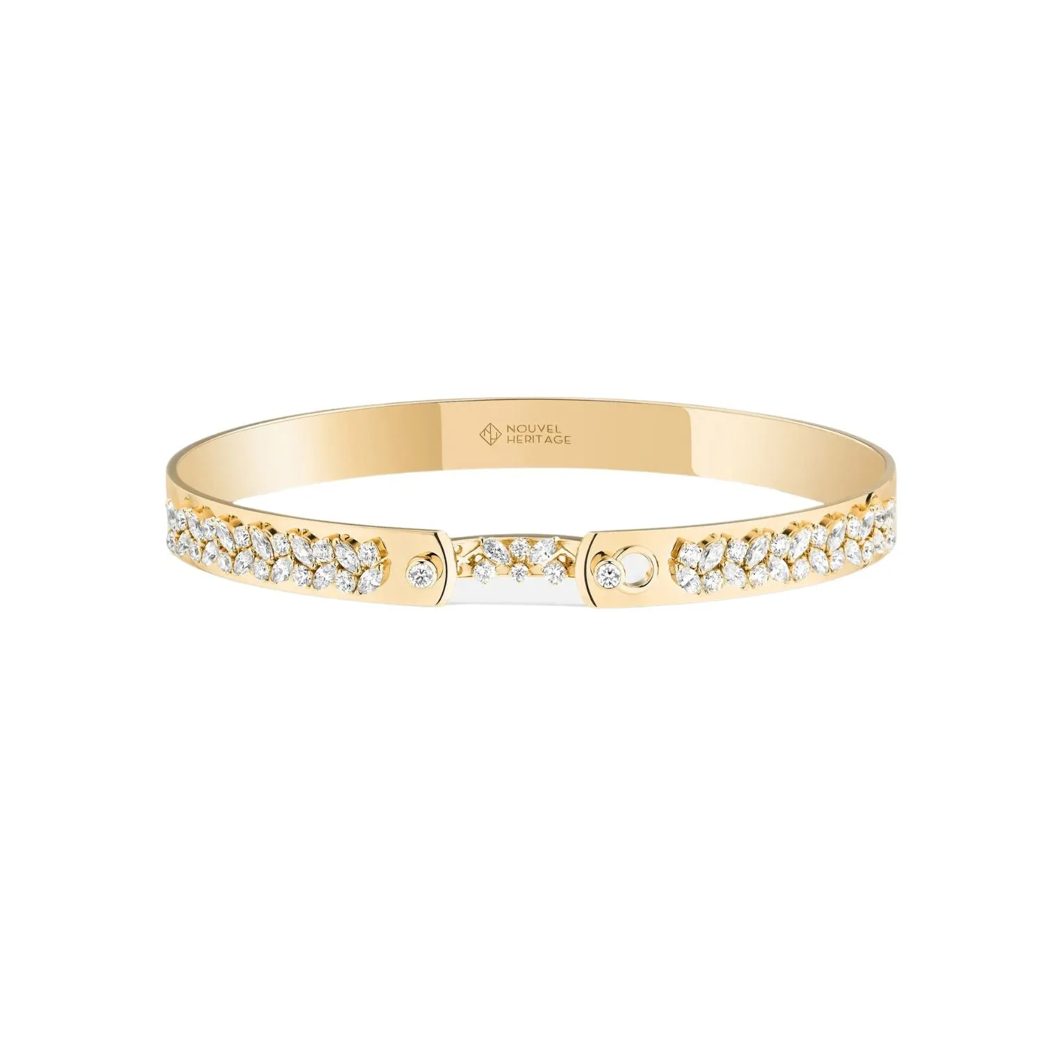NOUVEL HERITAGE 18K YELLOW GOLD SOIREE DIAMOND BANGLE BRACELET 1.39CTW