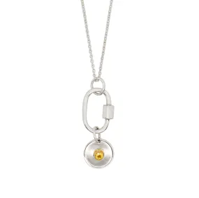 November Birthstone Carabiner Necklace - Citrine