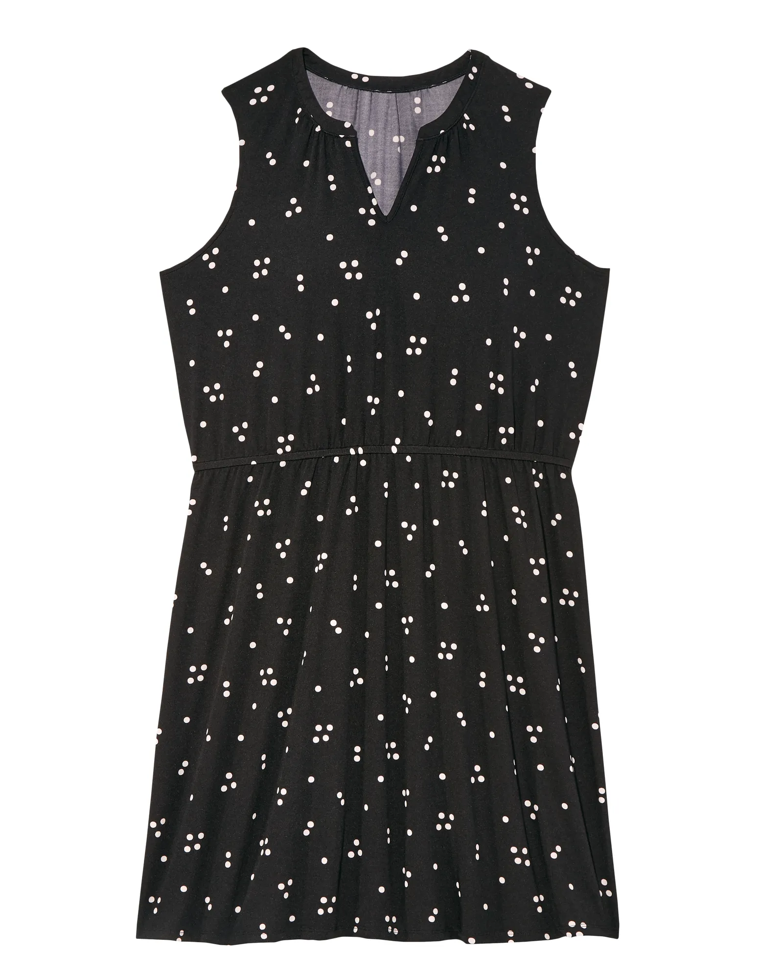 Overland A-line Elastic Waist Dress | Black / Ivory