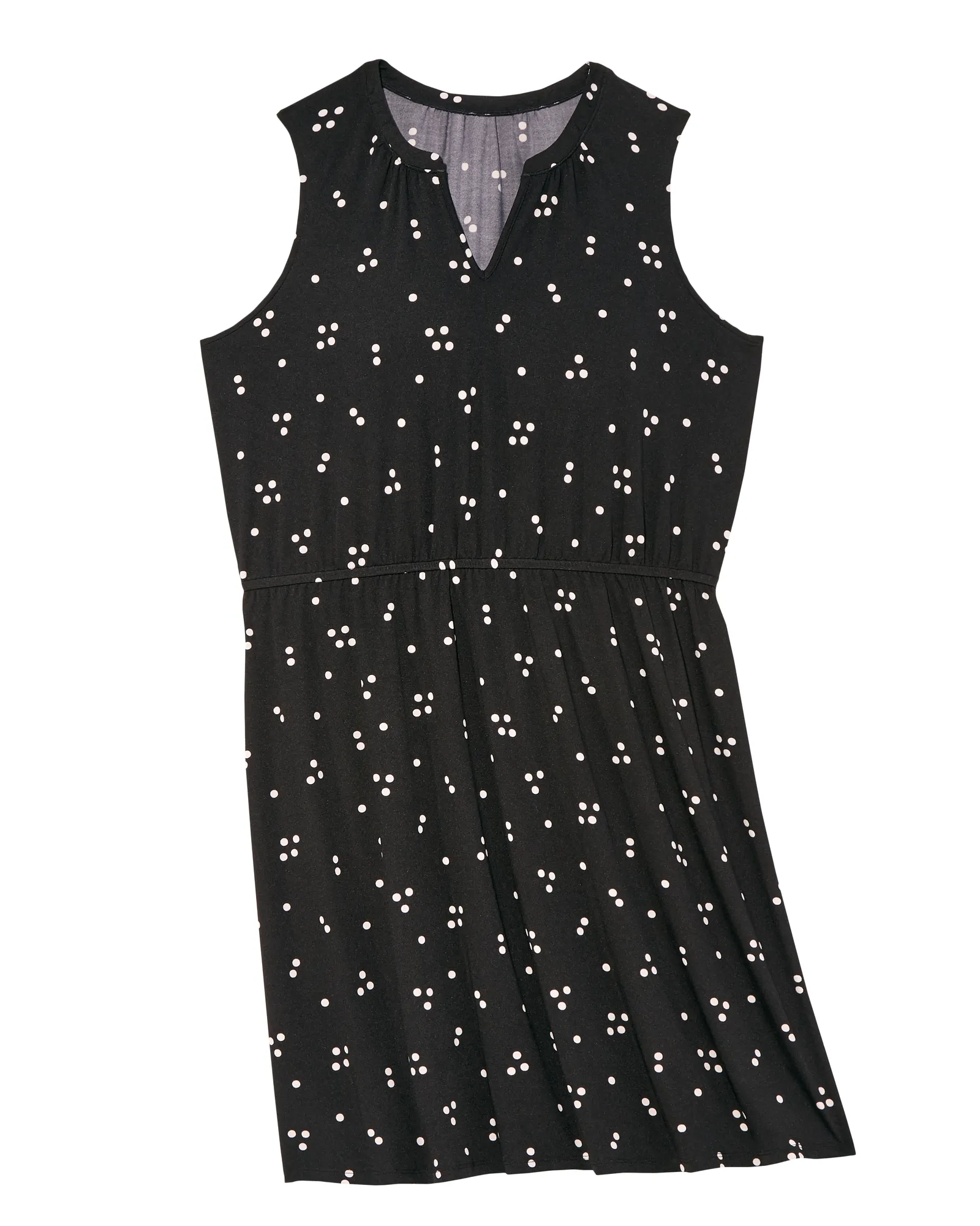 Overland A-line Elastic Waist Dress | Black / Ivory