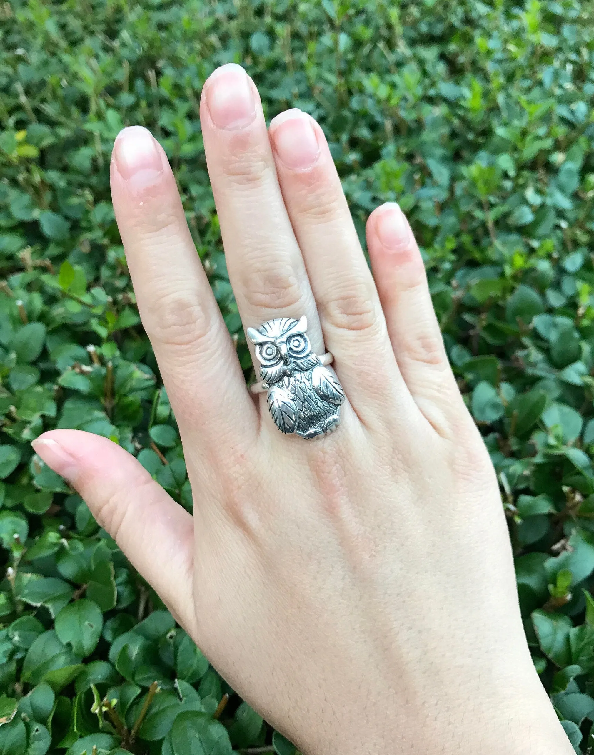 Owl Silver Ring - Statement Bird Ring - Vintage Owl Ring