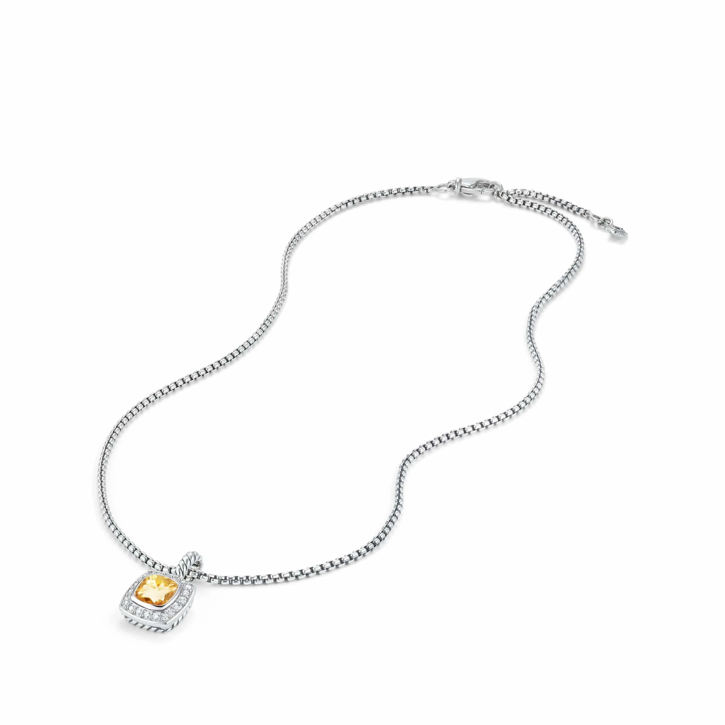 Pendant Necklace with Citrine and Diamonds
