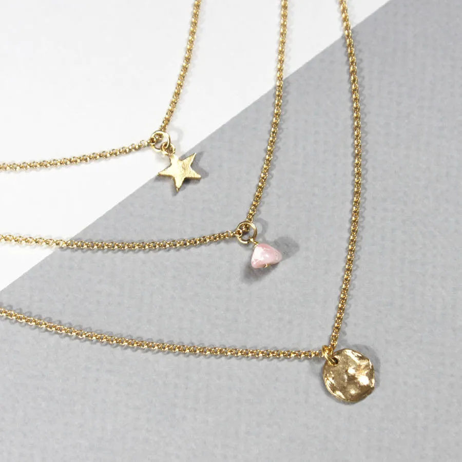 Personalised Layered Birthstone Necklace