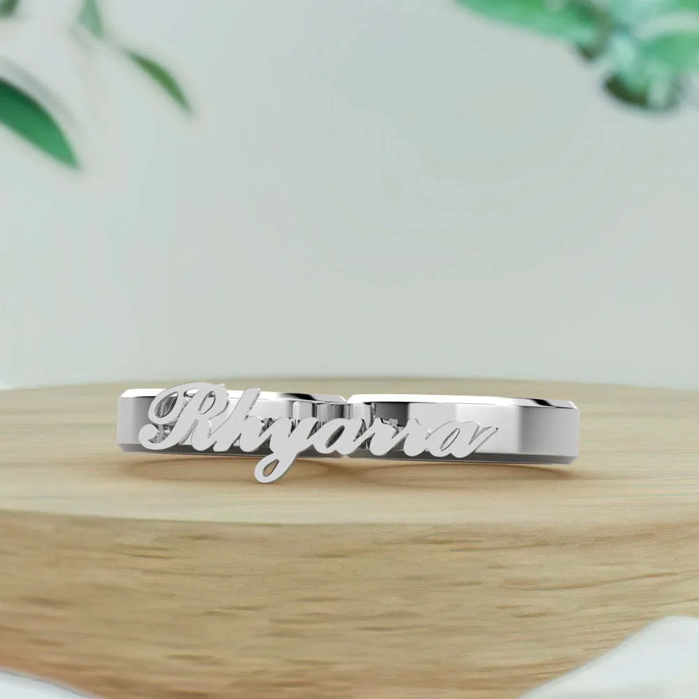 Personalized Name Double Fingers Ring Two Finger Ring Birthday Anniversary Mothers day gift for wife girlfriend mom daughter graduation gift