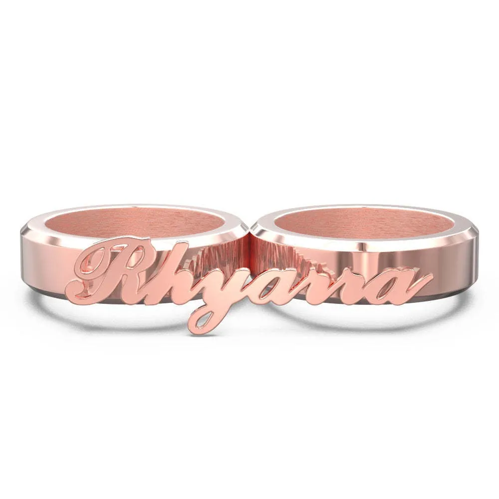 Personalized Name Double Fingers Ring Two Finger Ring Birthday Anniversary Mothers day gift for wife girlfriend mom daughter graduation gift