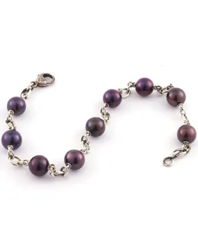 Platinum Black Pearl Bracelet