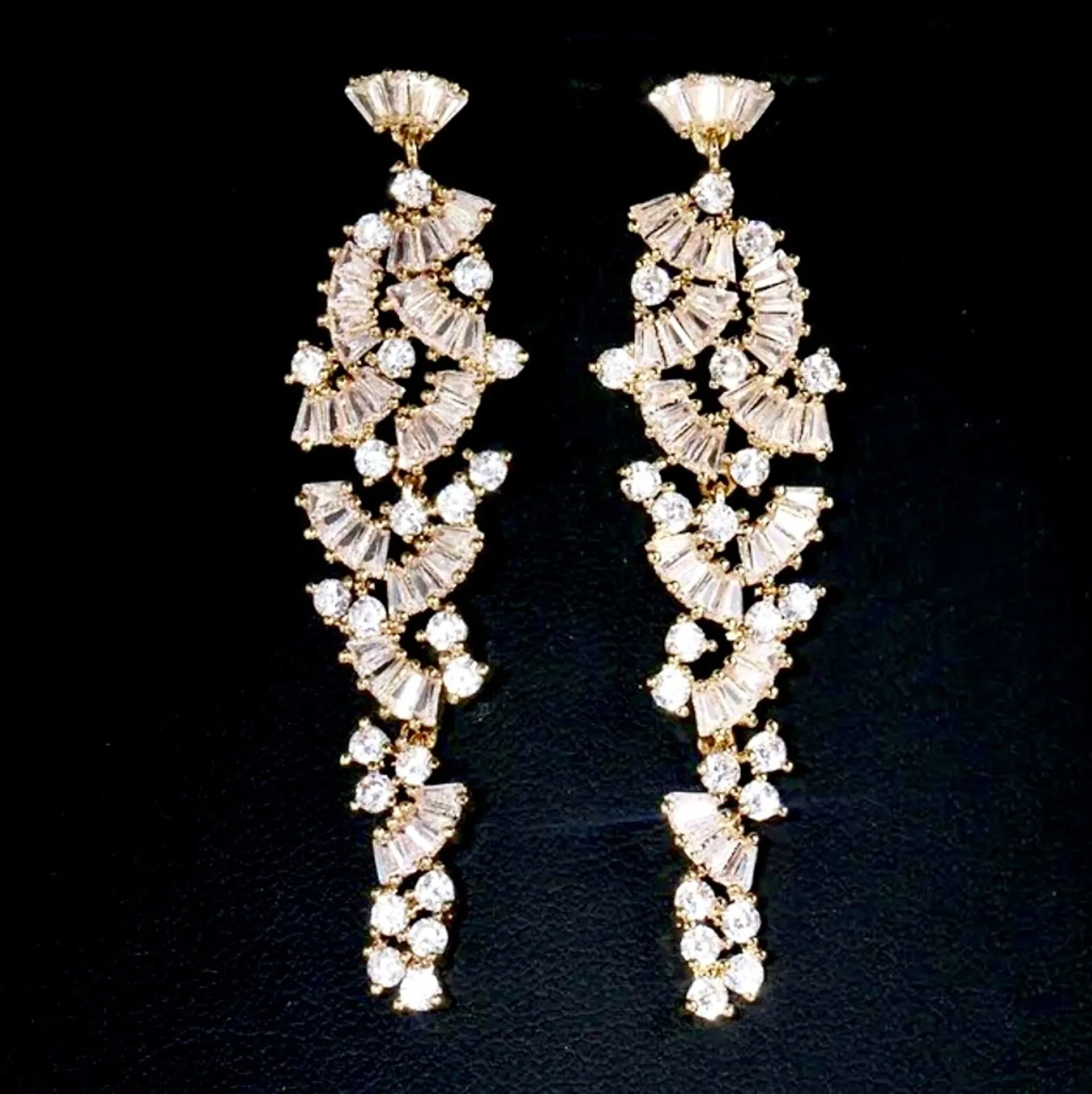 "Elaïa" - Cubic Zirconia Bridal Earrings - Available in Rose Gold, Silver and Yellow Gold