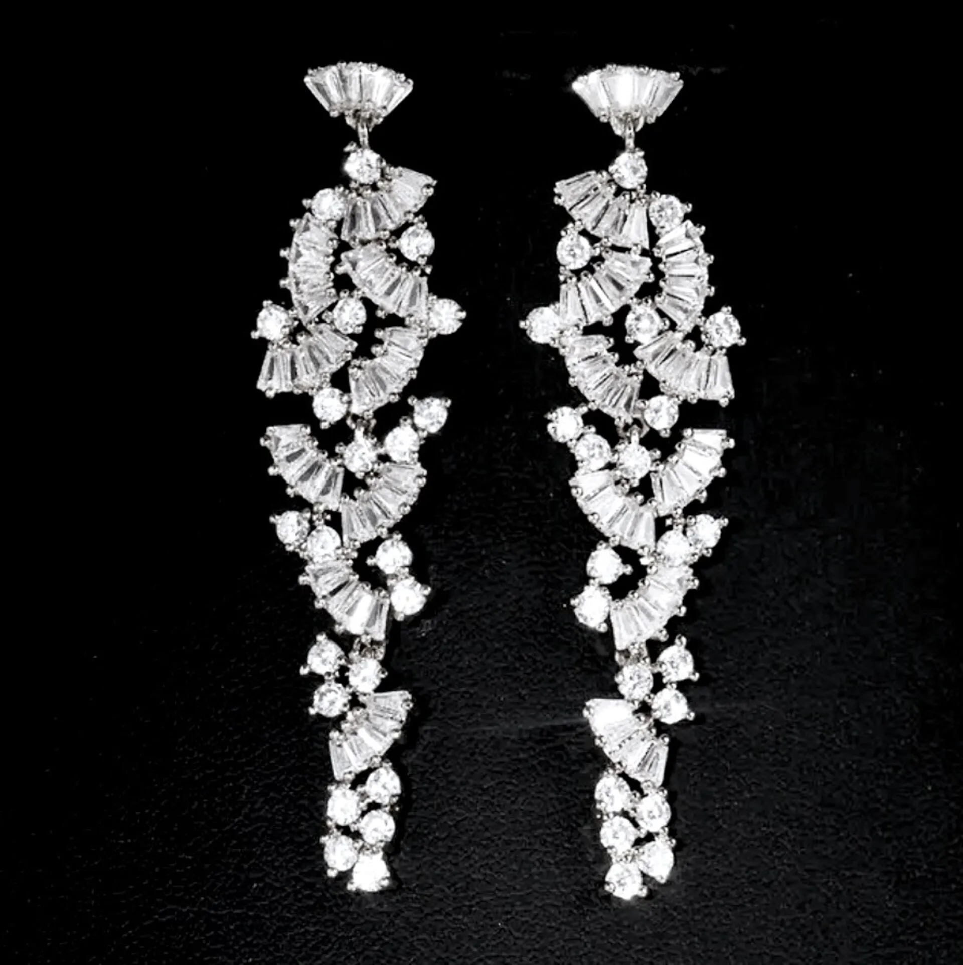 "Elaïa" - Cubic Zirconia Bridal Earrings - Available in Rose Gold, Silver and Yellow Gold