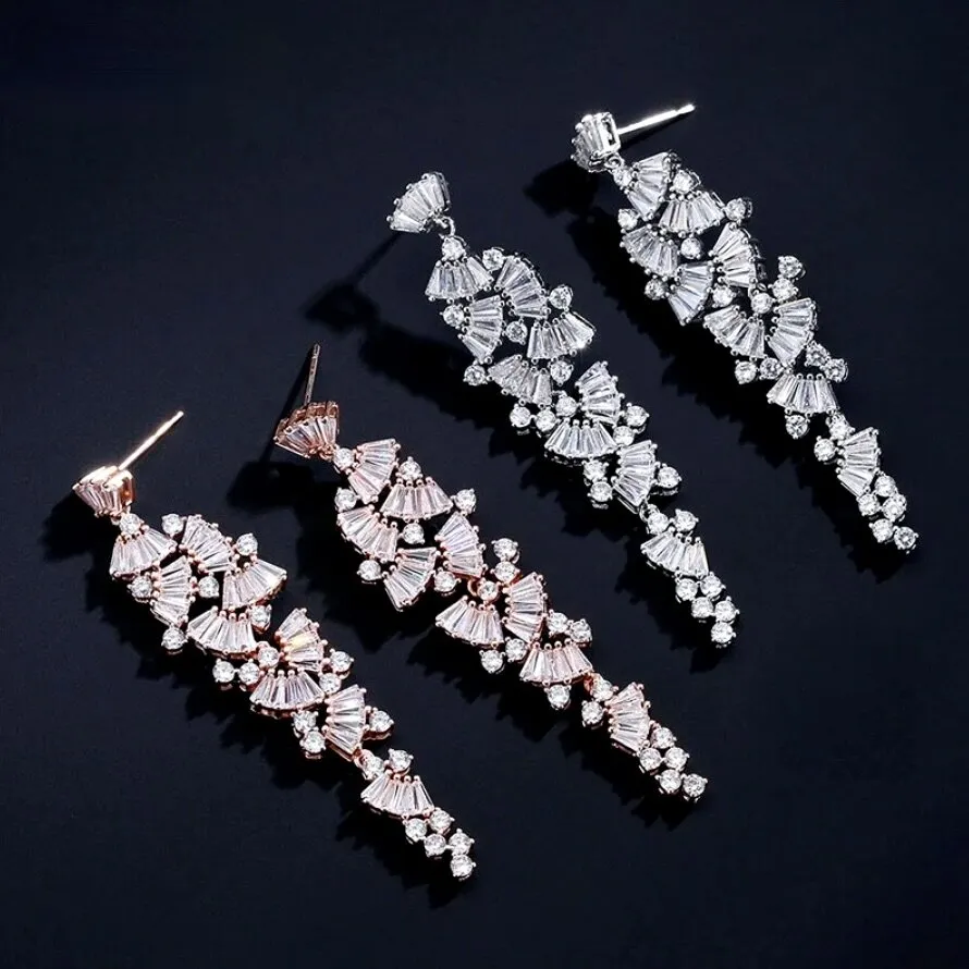 "Elaïa" - Cubic Zirconia Bridal Earrings - Available in Rose Gold, Silver and Yellow Gold