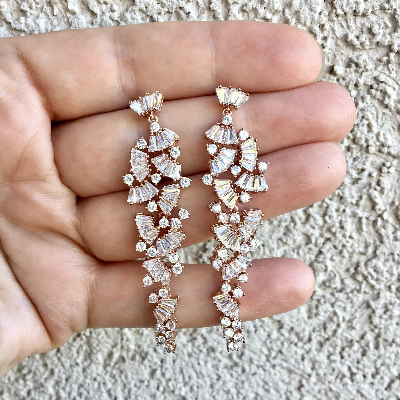 "Elaïa" - Cubic Zirconia Bridal Earrings - Available in Rose Gold, Silver and Yellow Gold