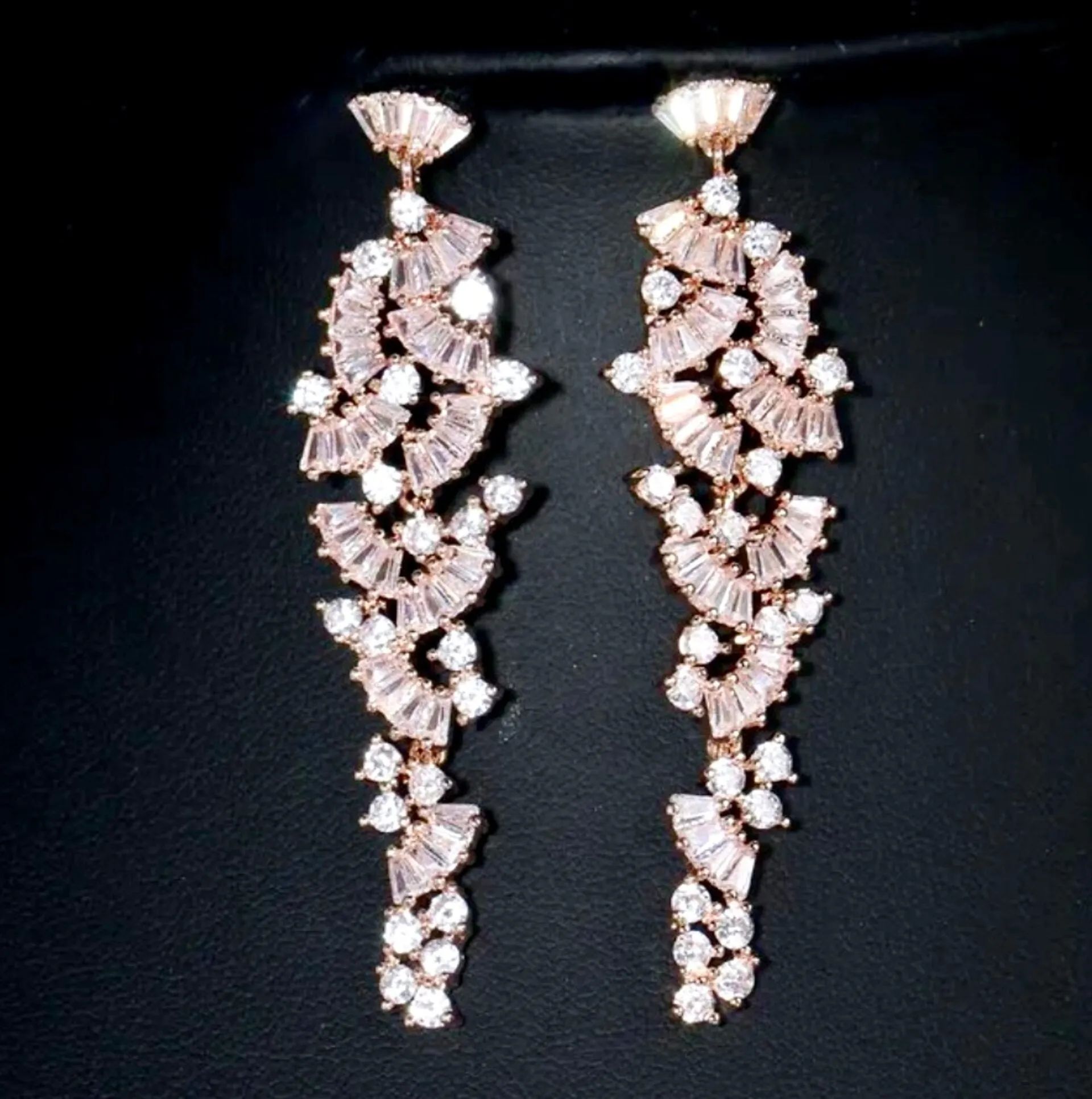 "Elaïa" - Cubic Zirconia Bridal Earrings - Available in Rose Gold, Silver and Yellow Gold