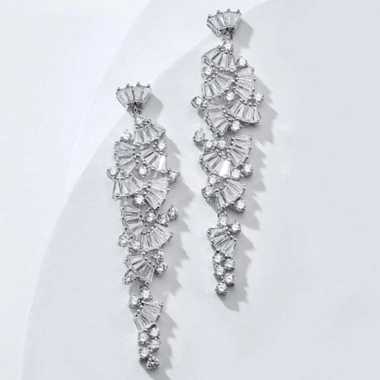 "Elaïa" - Cubic Zirconia Bridal Earrings - Available in Rose Gold, Silver and Yellow Gold