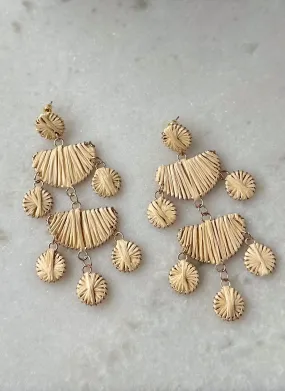 Raffia Chandelier Drop Earrings