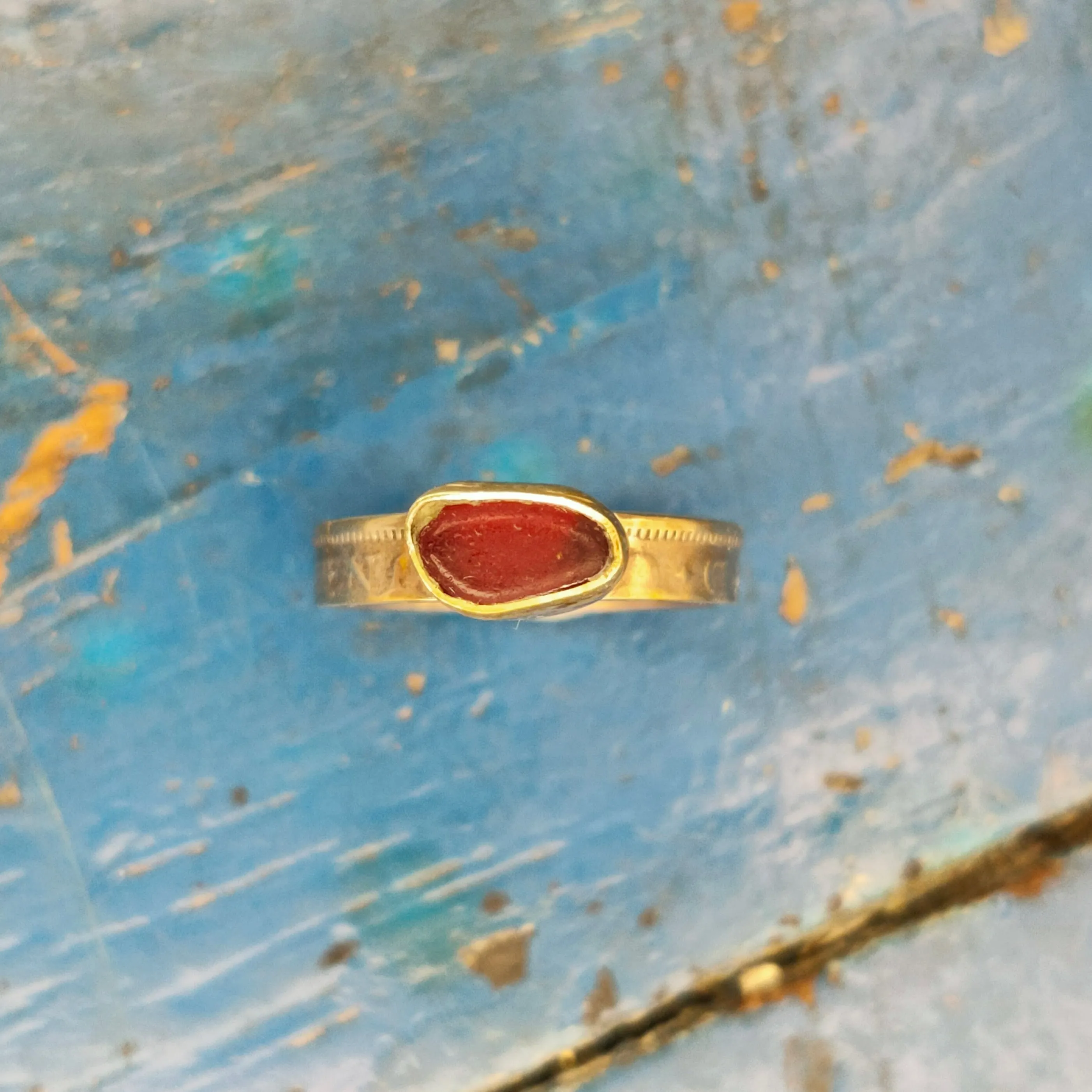 Red and Gold Six pence