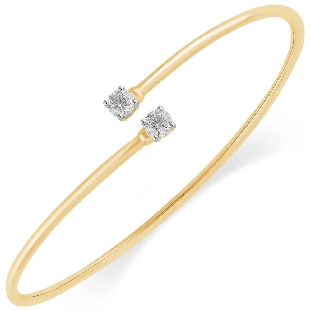 Round Cuffs Bangle with 0.30ct of Laboratory Grown Diamonds in 9ct Yellow Gold