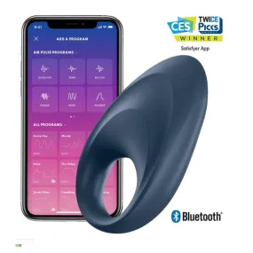 SATISFYER MIGHTY ONE VIBRATING RING WITH APP BLUE