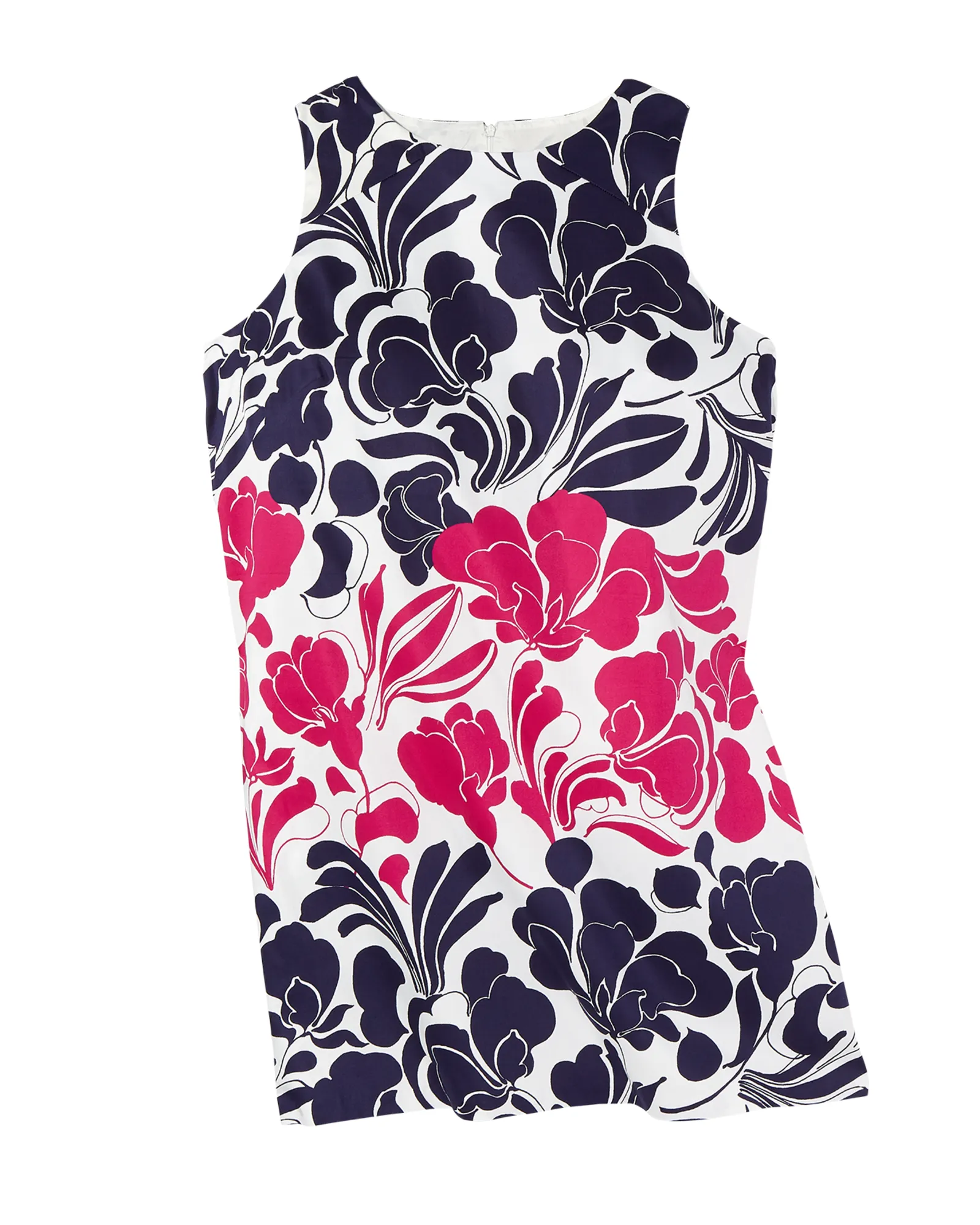 Sherine Sleeveless Shift Dress | White / Pink