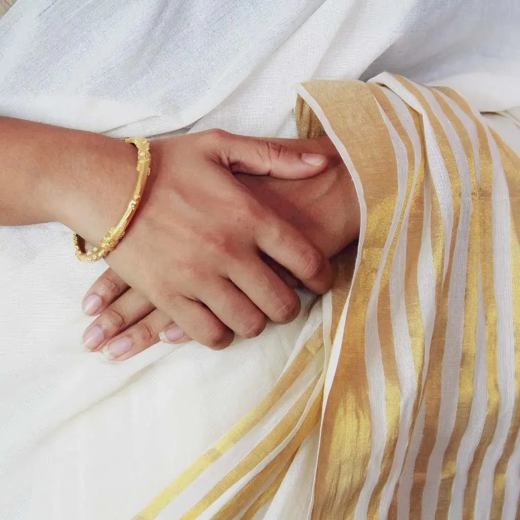 Silver Classic Gold Plated Bangle(Single)