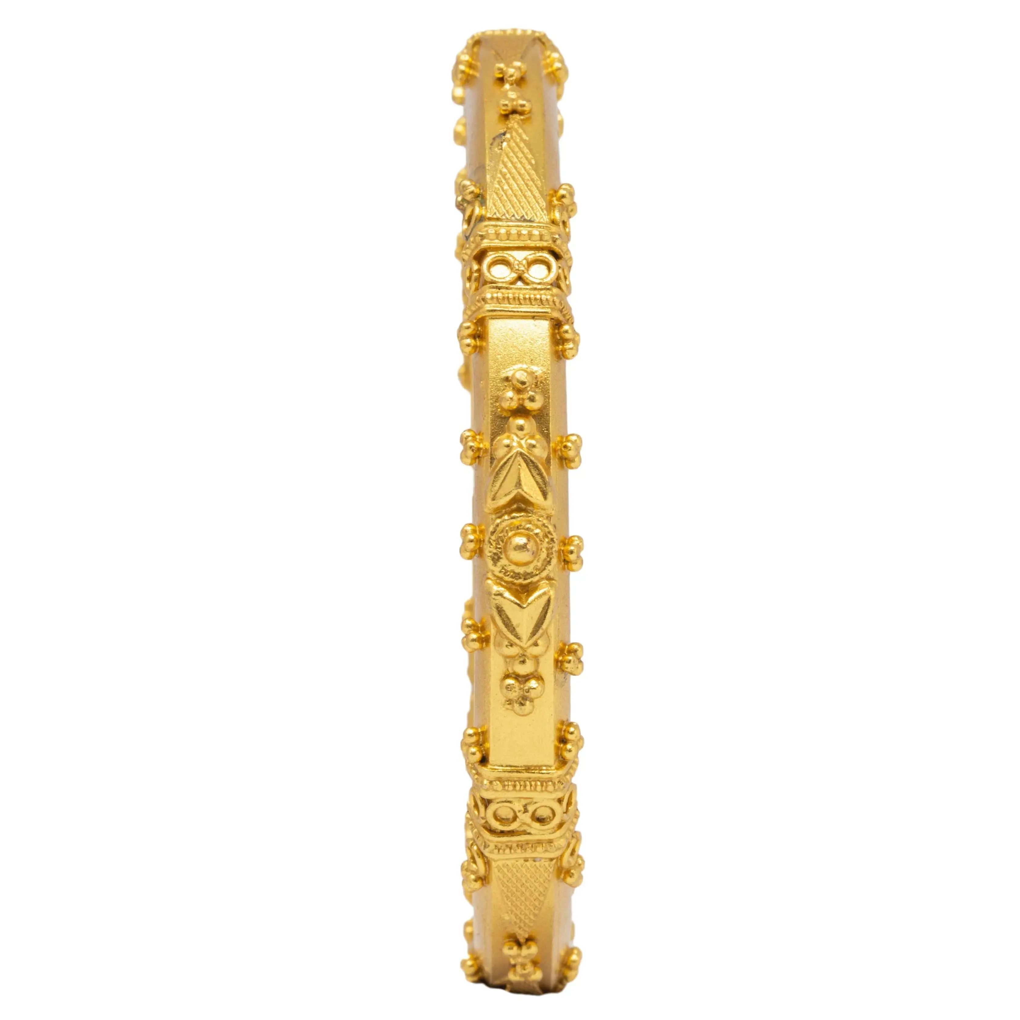 Silver Classic Gold Plated Bangle(Single)