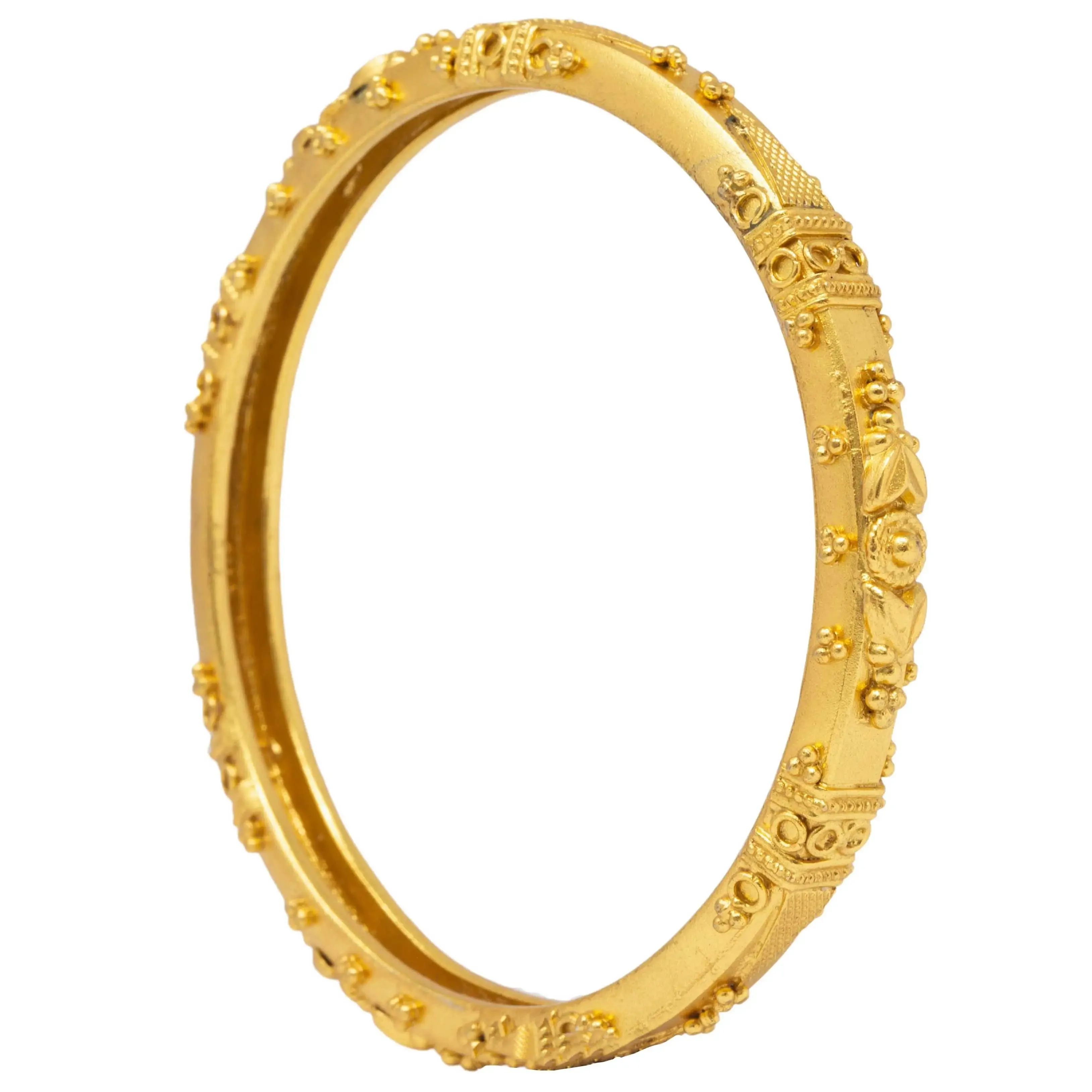 Silver Classic Gold Plated Bangle(Single)