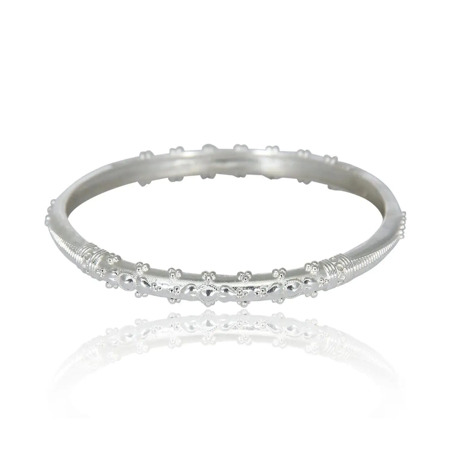 Silver Classic Gold Plated Bangle(Single)