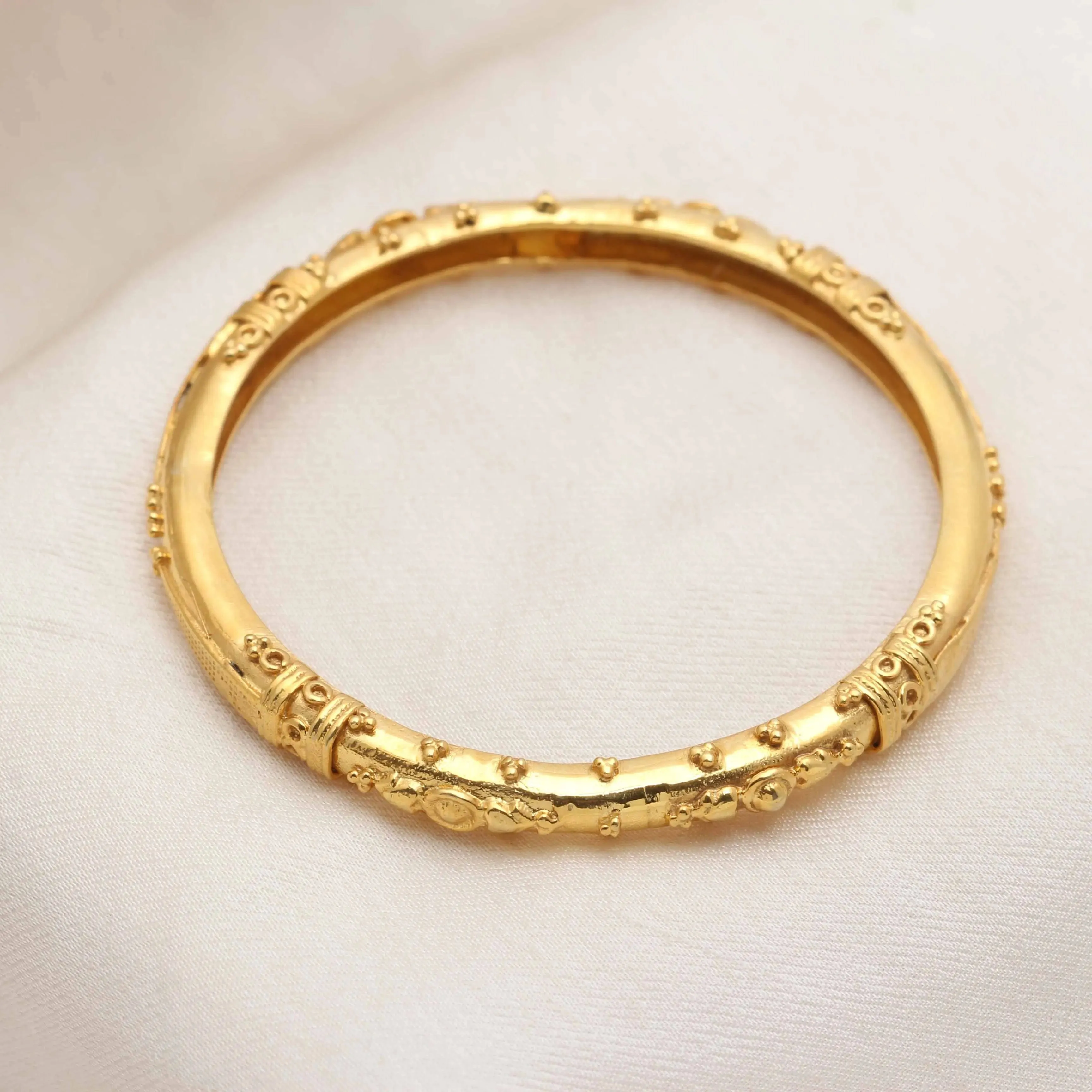 Silver Classic Gold Plated Bangle(Single)