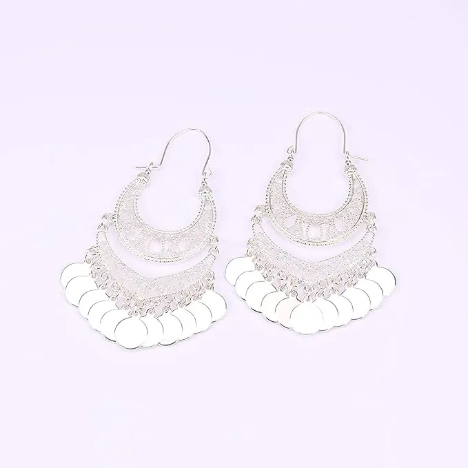 Silver Filigree Cast Dangle Earrings