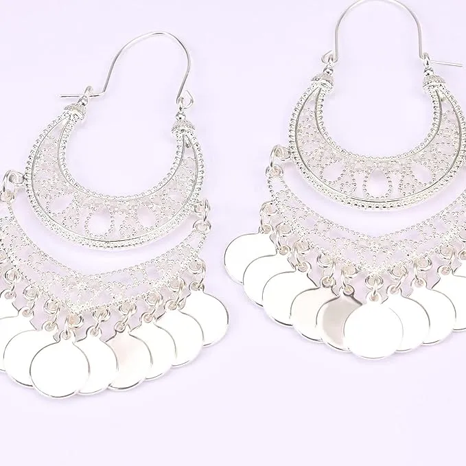 Silver Filigree Cast Dangle Earrings