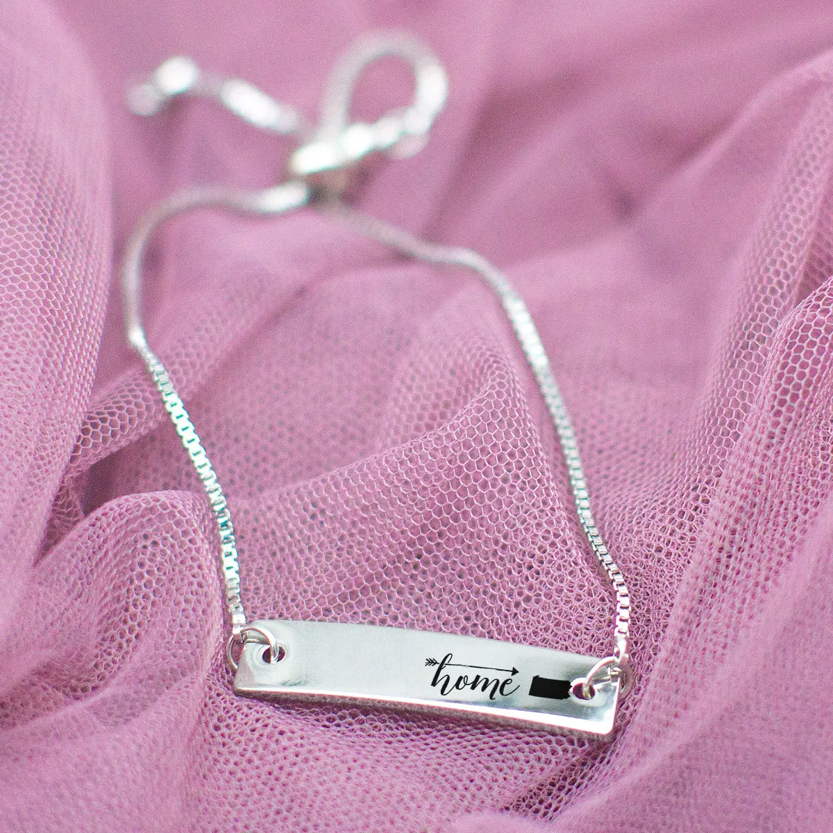 Silver Home is Pennsylvania Adjustable Bar Bracelet
