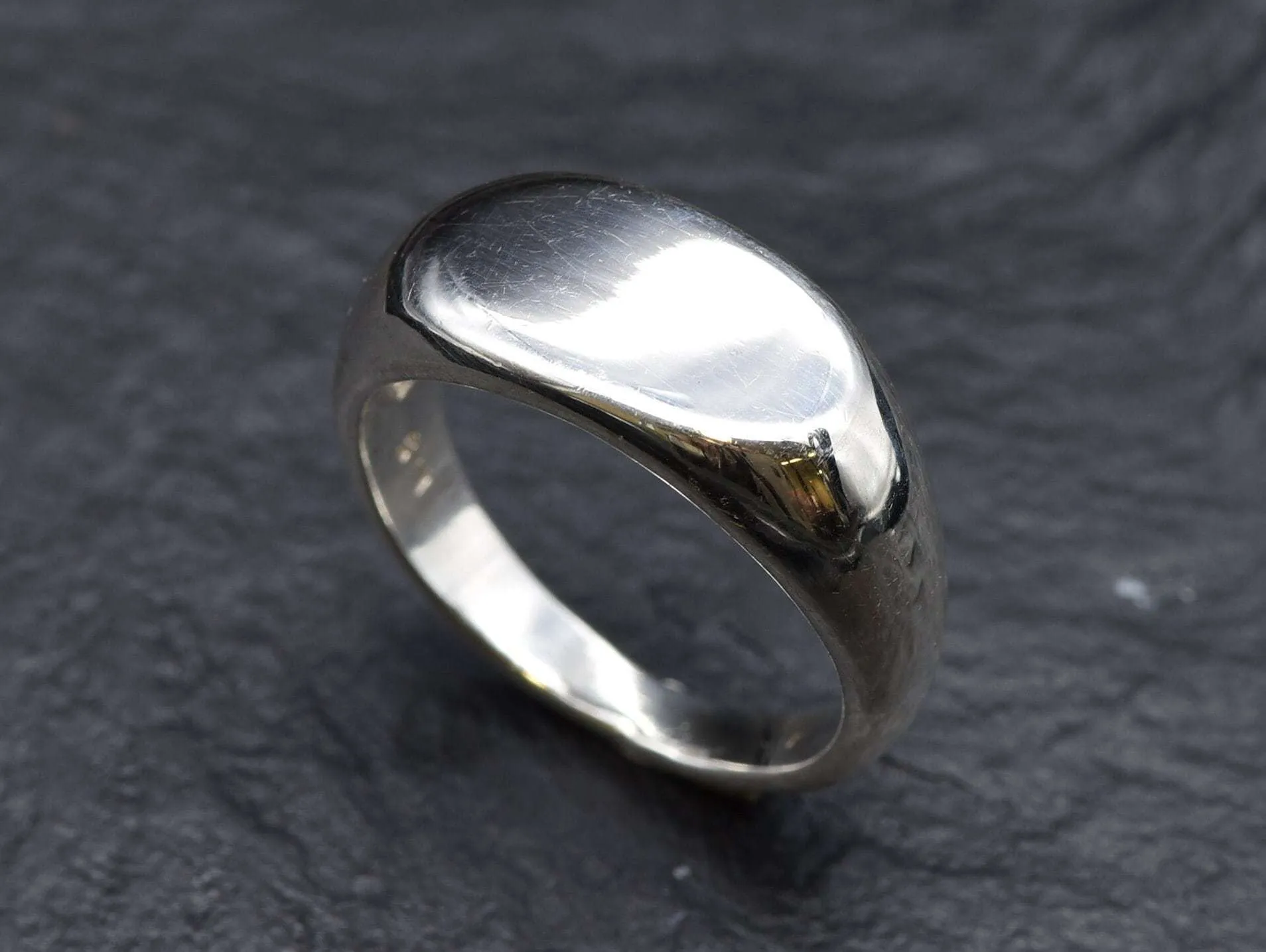 Silver Signet Ring - Oval Signet Ring - Unisex Silver Ring