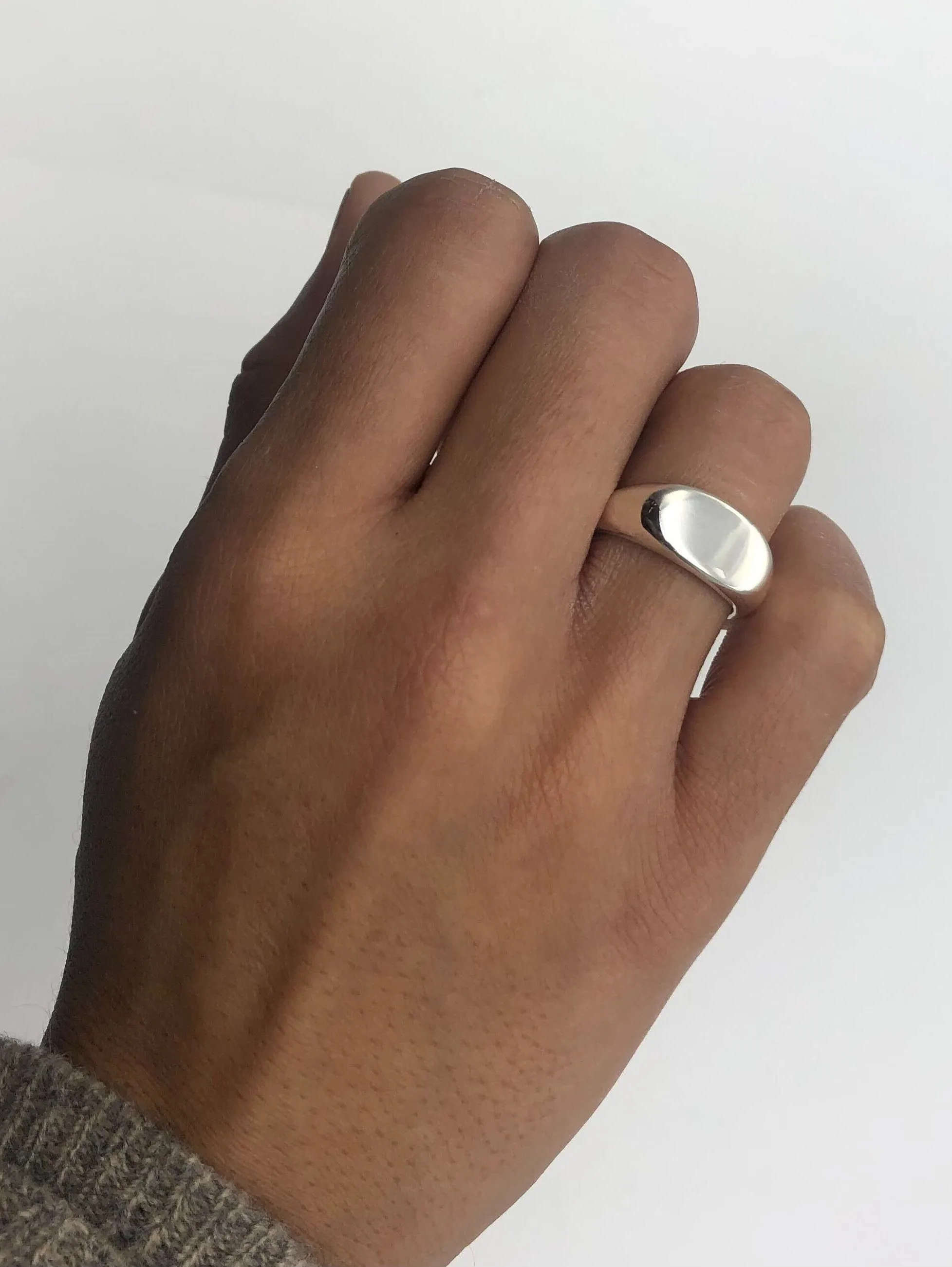 Silver Signet Ring - Oval Signet Ring - Unisex Silver Ring