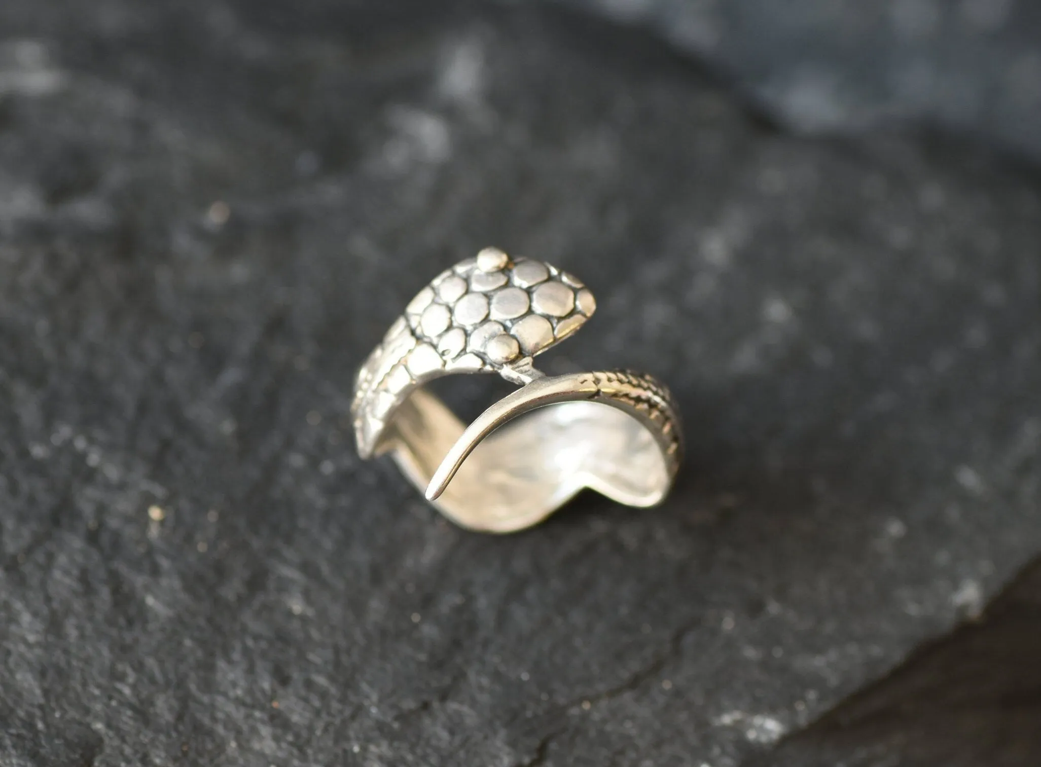 Silver Snake Ring - Silver Python Band - Silver Animal Ring